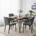 thumbnail image 5 of LeisureMod Mosaic Dining Upholstered Fabric Side Foam Cushioned Modern Accent Chair with Metal Legs for Living Room, Kitchen, Olive Green, 5 of 14