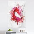 thumbnail image 1 of Modern Tapestry, Woman Lips Smiling with Watercolored Paintbrush Color Splash Effects Image, Fabric Wall Hanging Decor for Bedroom Living Room Dorm, 5 Sizes, Fuchsia and Red, by Ambesonne, 1 of 1