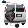 thumbnail image 4 of KAKALAD Dog American Flag Labrador Puppy Lab Retriever Cool 2 Spare Tire Cover Universal Vehicle Accessories Buckle Car Tools 16”in, 4 of 6