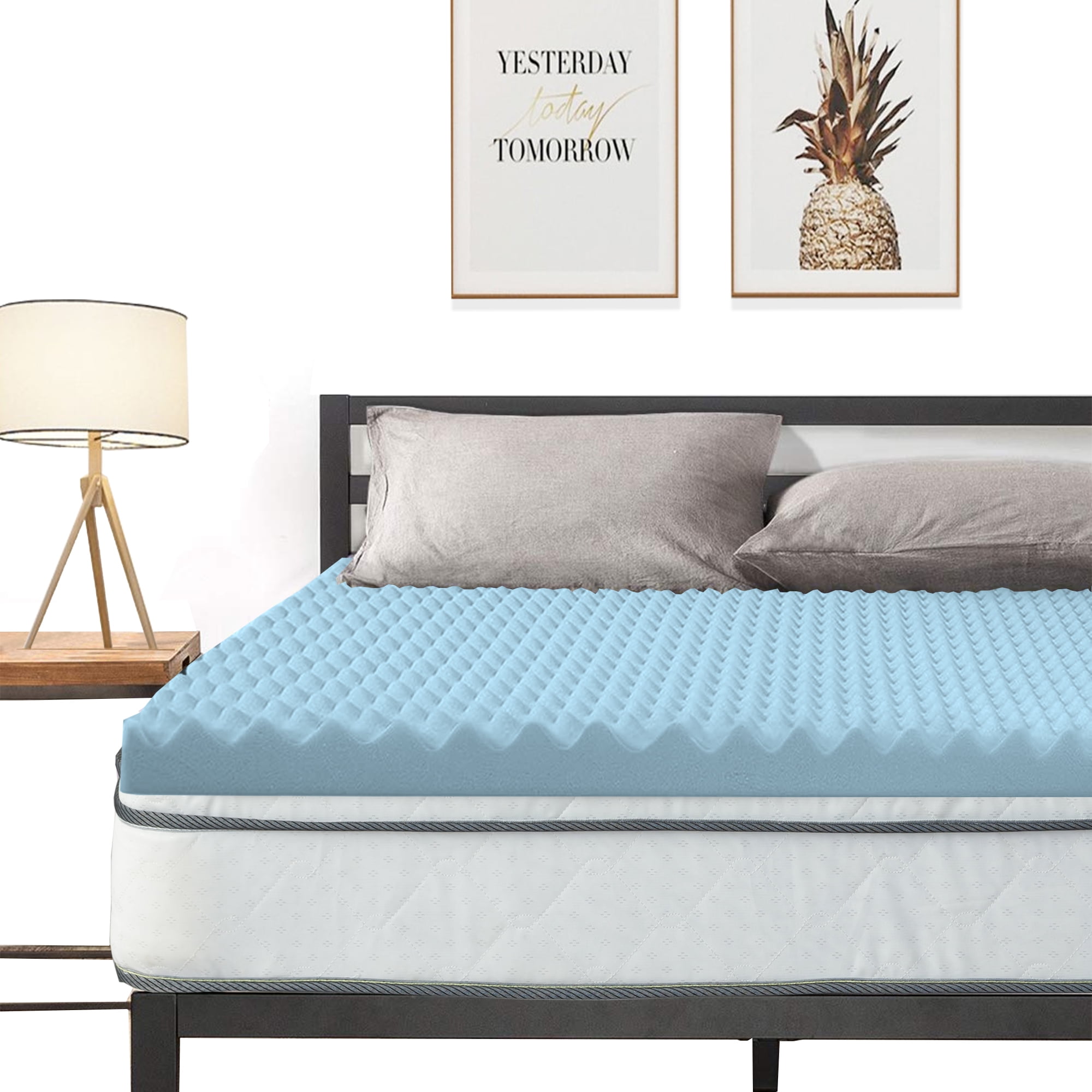 Continental Sleep 2 Memory Foam Convoluted Medium Comfort Mattress Topper King Walmart Com Continental Sleep 2 Memory Foam Convoluted Medium Comfort Mattress Topper King Walmart Com