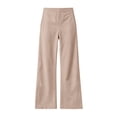 thumbnail image 6 of HomeDM Women's Pants Lounge Wide Leg with Pockets Quick Dry Elastic Waist Casual Trousers Khaki Athletic Work Pants Size L, 6 of 9