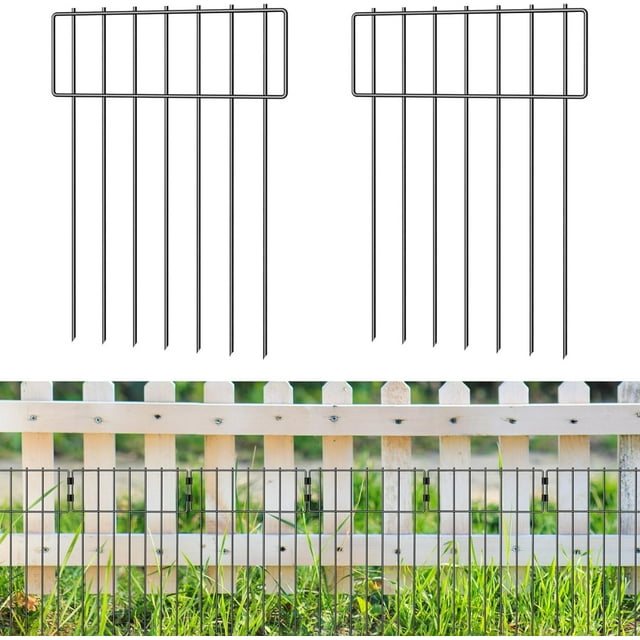 Animal Barrier Fence in(H) X Ft(L) Decorative Garden Fence Rustproof Metal Wire Garden Border Fence Dog Rabbits Ground Stakes Fence for Garden Patio Yard Outdoor