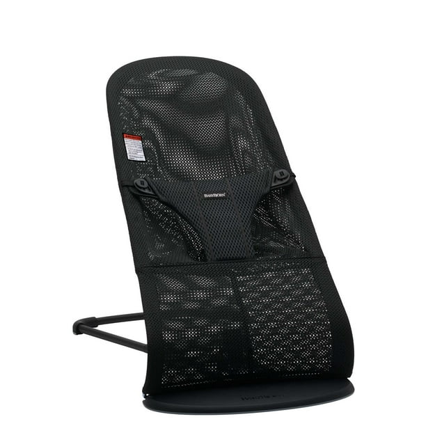 Silla Mecedora BabyBjörn Negra Ajustable y Portátil de Malla para Bebé y Niño Pequeño
