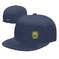 thumbnail image 4 of DouZhe Flat Brim Cap Snapback Hat, Green Frog Toad Animal Prints Adjustable Blue Adult Baseball Cap, 4 of 6