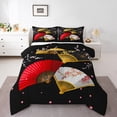 thumbnail image 1 of Erosebridal Oriental Exotic Fans Bedding Todder Comforter Set, Japanese Style Down Comforter, Reversible 2 Pieces, 1 of 8