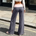 thumbnail image 5 of cocolona Womens Patchwork Casual Yoga Pants Elastic Waist Straight Wide Leg Workout Lounge Pants with Pockets, 5 of 5