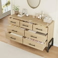 thumbnail image 4 of Dresser for Bedroom – 52" Wide 7 Drawer Dresser with Storage, Freestanding Wooden Chest for Bedroom, Closet, or Living Room, Modern Drawer Dresser in Natural Oak Finish, 4 of 7