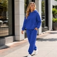 thumbnail image 6 of 2 Piece Fall Sets for Women Y2k Drawstring Joggers Matching Long Sleeve Hoodies Lightweight Cute Travel Sweatsuits with Pockets Blue M, 6 of 6