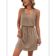 thumbnail image 1 of Vestido Mini con Cordón Texturizado y Calado para Mujer, Color Caqui L, 1 of 9