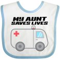 thumbnail image 3 of Inktastic My Aunt Saves Lives- Ambulance Boys or Girls Baby Bib, 3 of 4