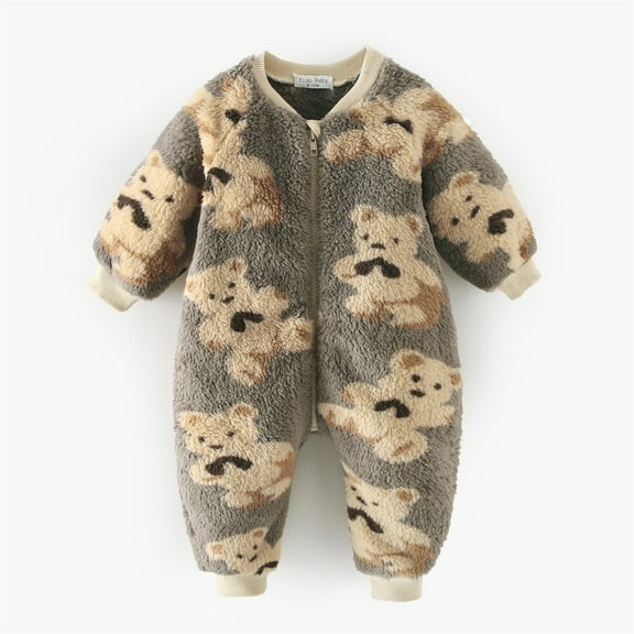 Unisex Baby Clothes Winter Coats Cute Newborn Infant Romper Jumpsuit Snowsuit Bodysuits for Baby Boys Girls Gray 0-3 Months