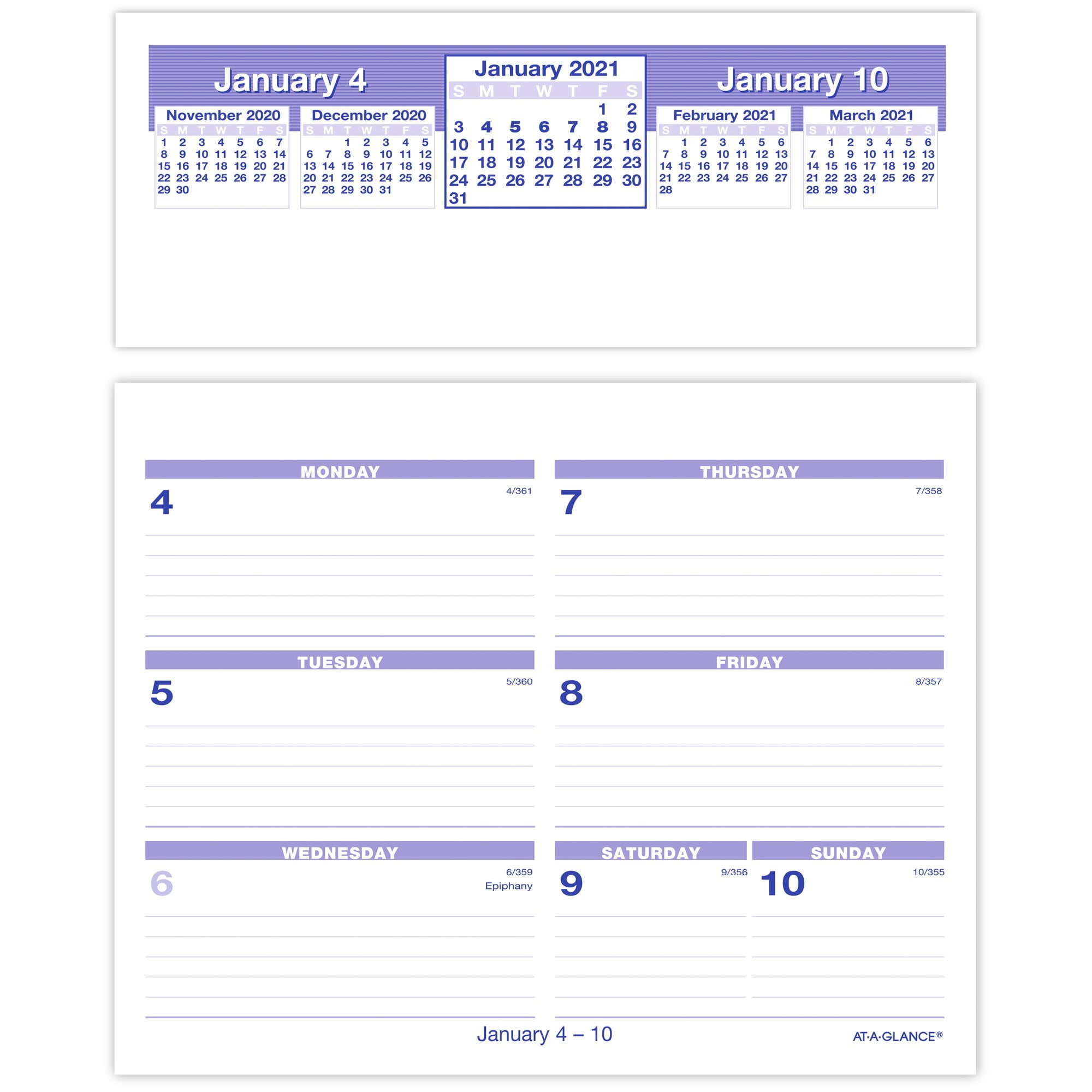 ATAGLANCE FlipAWeek Desk Calendar and Base, 5 1/2" x 7" Pages