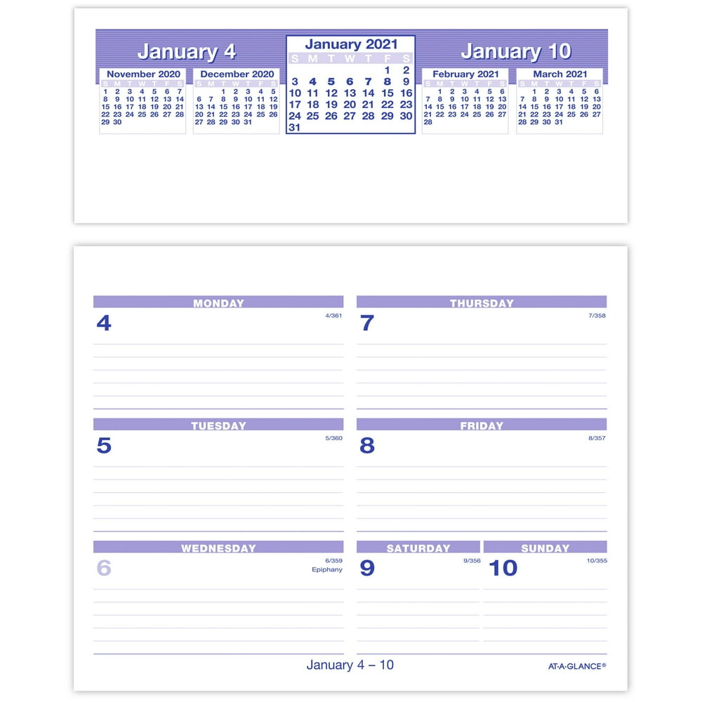 ATAGLANCE FlipAWeek Desk Calendar and Base, 5 1/2" x 7" Pages