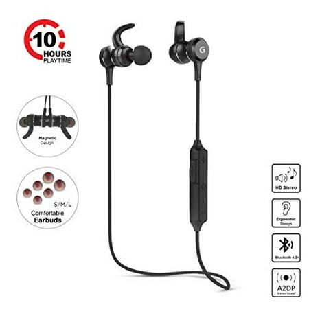 Bluetooth Headphones Gigastone Best Wireless Earphones HD Stereo 10 Hour Playtime Noise Cancelling Headsets with Mic