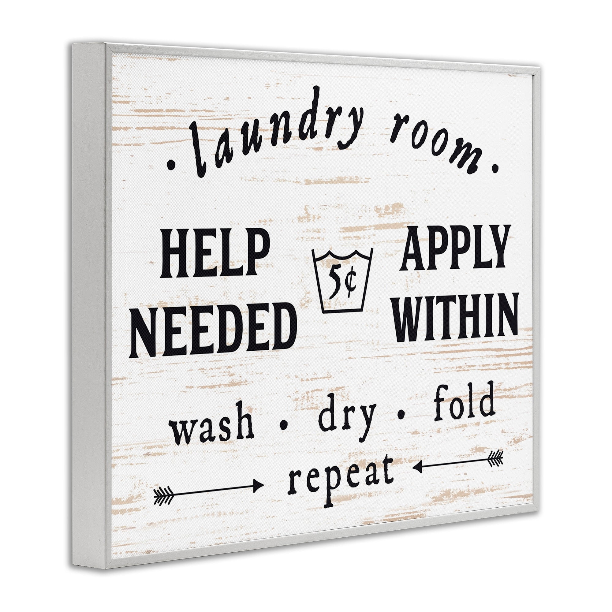 Stupell Industries Laundry Room Help Needed Apply Within, 16 x 20,Design by Lettered and Lined