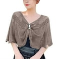 thumbnail image 4 of FADAACAI Scarf for Women Mesh Shawl Shawl Wraps for Women Summer Wedding Dress Cover Up Women Casual Open Knit Top Lace Summer Lightweight Solid Hollow Out Knitted Sun Proof Shawl Khaki, 4 of 9