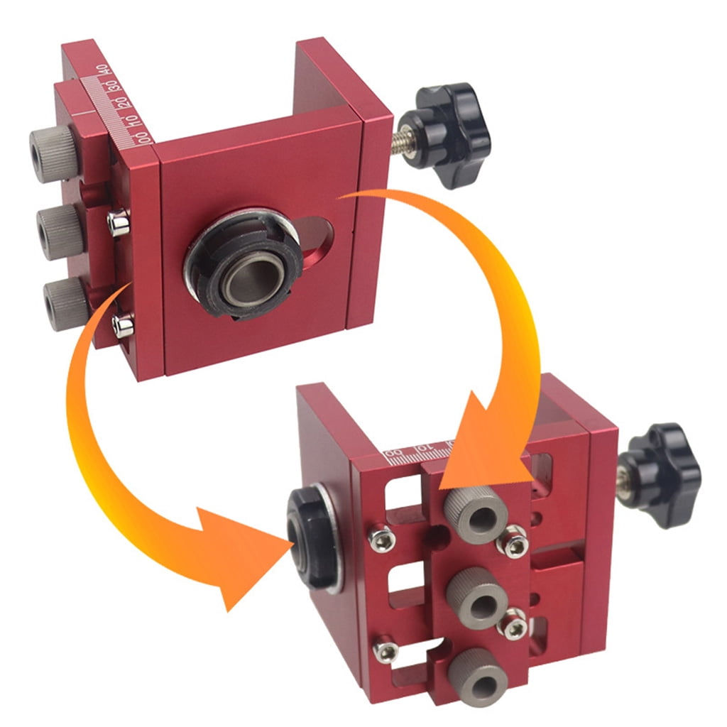 3-in-1 Punching Locator Wood Doweling Jig Hole Drilling Guide Hole Puncher Positioning Clamping Range 0-60mm 2.36inches