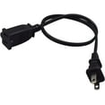 thumbnail image 5 of Short 1-Foot Nema 1-15P to 1-15R Extension Cable,US 2-Prong Male-Female Extension Power Cord (NO Polarized), 5 of 10