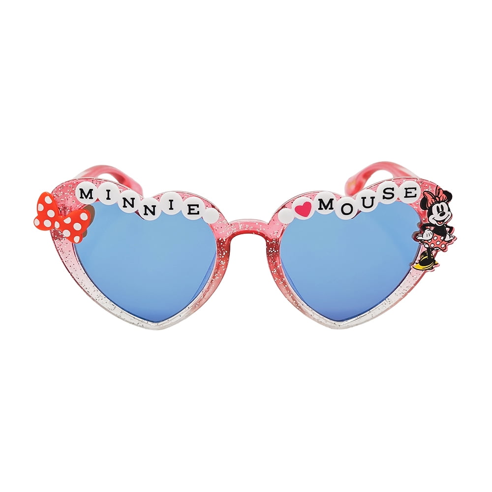 Minnie Mouse Pink Glitter Heart Charm Sunglasses