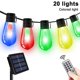 thumbnail image 2 of 1 paquete de luces de cadena para exteriores, luces de cadena impermeables regulables con 20 bombillas, luces de bistró vintage para patio, porche, cafetería, fiesta, boda, jardín, 2 of 4