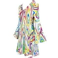 thumbnail image 3 of Wensltd 70s Disco Outfit Women Halloween Dress Costume Hippie Clothes Long Sleeve V Neck, 3 of 5