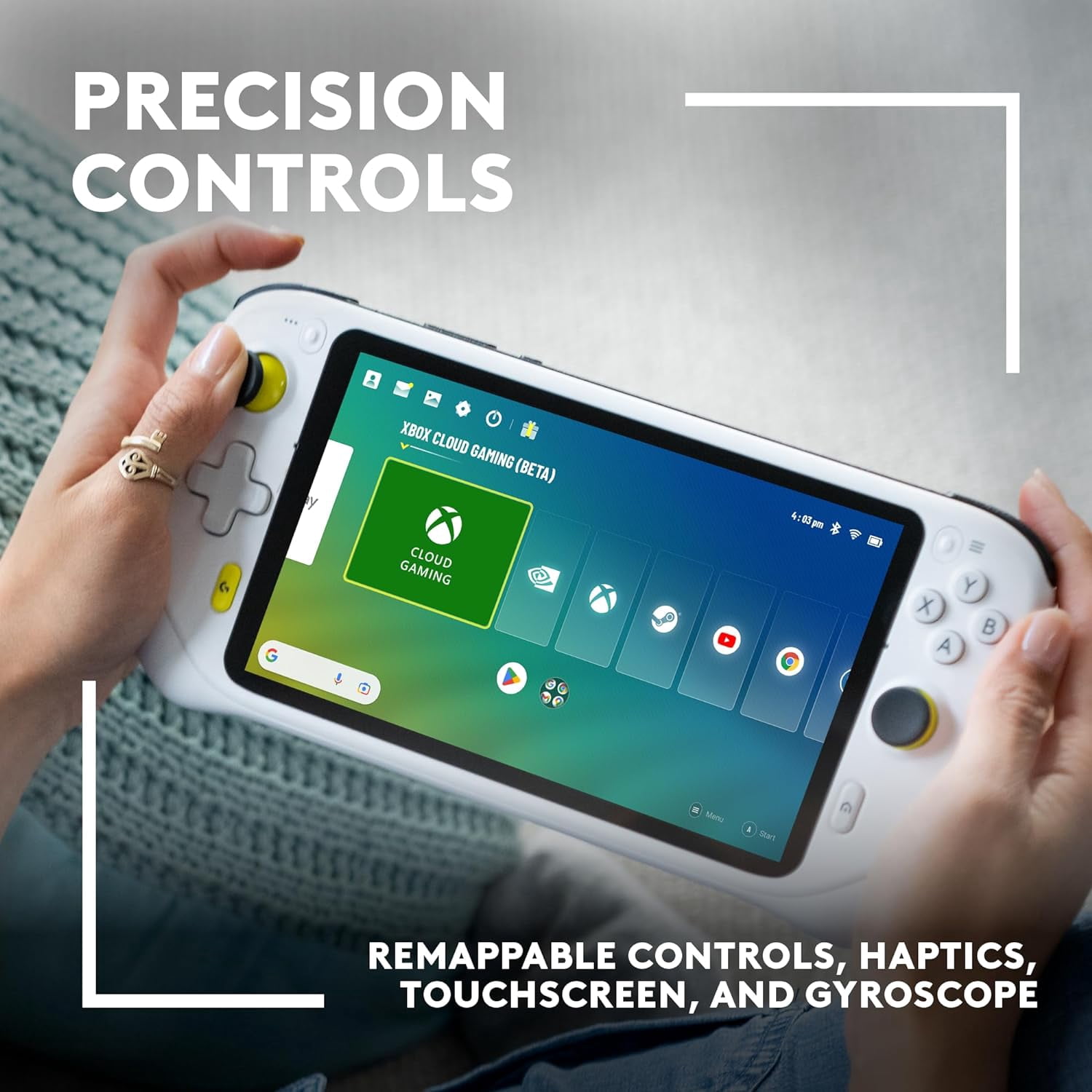Restored Logitech - G CLOUD Gaming Handheld Console - White (Refurbished)