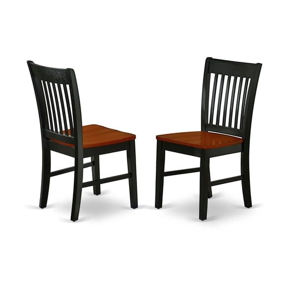 Pemberly Row 11" Wood Dining Chairs in Black/Cherry (Set of 2)
