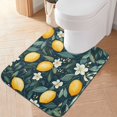 thumbnail image 2 of Yayeee Bath Rugs for Bathroom Floor Set of 2 Non Slip Fluffy Soft Absorbent Mat, Blue Floral Lemons, 2 of 7