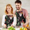 thumbnail image 4 of Black Christmas Gnome and Gift Pattern Apron-Garden Aprons for Women with Pockets-Cotton Linen Waterproof Kitchen Cooking Gardening Aprons Adjustable for Kitchen,Cooking,BBQ and Salon 33"x27", 4 of 7