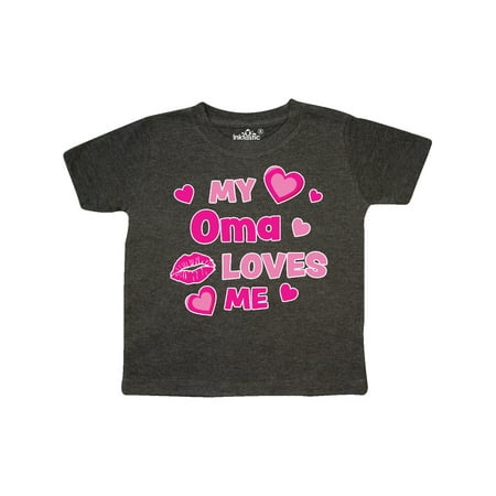 

Inktastic Valentine s Day My Oma Loves Me Hearts and Lips Gift Toddler Boy or Toddler Girl T-Shirt