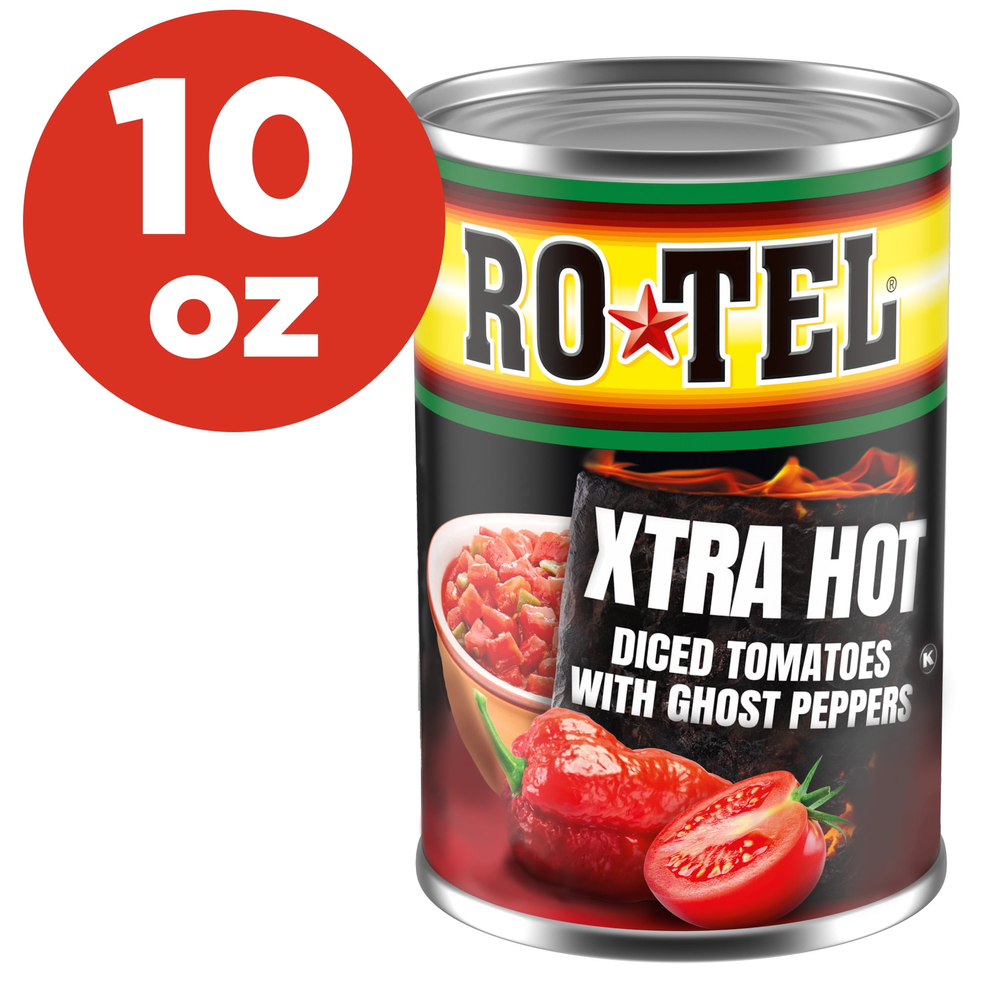 RO-TEL Fire Roasted Diced Tomatoes and Green Chilies, 10 oz, Spicy