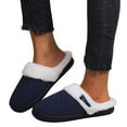 thumbnail image 3 of Vedolay Slippers for Women Indoor Plush Slippers Cute Fuzzy Slippers Winter Warm Cozy for Women Navy,39, 3 of 5