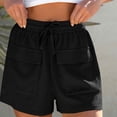 thumbnail image 4 of OSFVNOXV Womens Summer Shorts Plus Size Shorts Casual Elastic Waist Solid Color Drawstring Workout Bottom with Pocket Loungewear Mothers Birthday Gifts ,S-5XL, 4 of 9