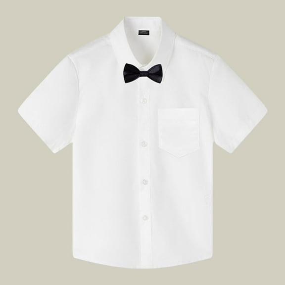 Kid Girls' Button Down Shirts White Dress Shirt for Boys Formal Shirt 100 Days Of School Shirt