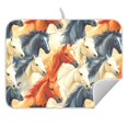 thumbnail image 5 of Ryvnso Horses Dish Drying Mat for Kitchen Countertop 16x18 Small Dish Pad Drainer Rack Dish Sink Mats, 5 of 7
