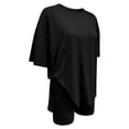 thumbnail image 4 of BOOMNY Womens 2 Peice Shorts Sets Solid Short Sleeve Tops Shorts Outfits for Women Summer Casual Matching Sets, 4 of 7