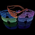 thumbnail image 5 of Gafas de neón Rave (amarillo+rojo) Gafas de sol LED intermitentes con alambre iluminan disfraces de DJ para fiestas, años 80, EDM, Halloween, 5 of 5