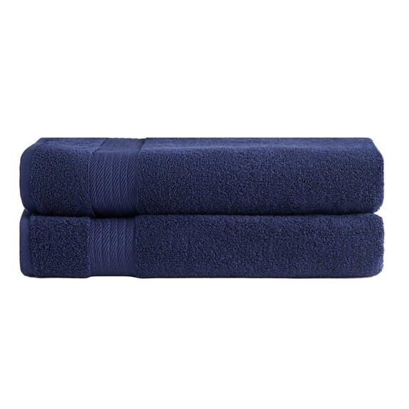 Ozdilek 2-Piece Bath Towels, 30x60 550GSM– 30x60 Inches, 100% Turkish Cotton, Luxury Quick Dry, Extra Large, Fade-Resistant, Eco-Friendly, Spa Towel, Cotton Towel (Navy Blue)