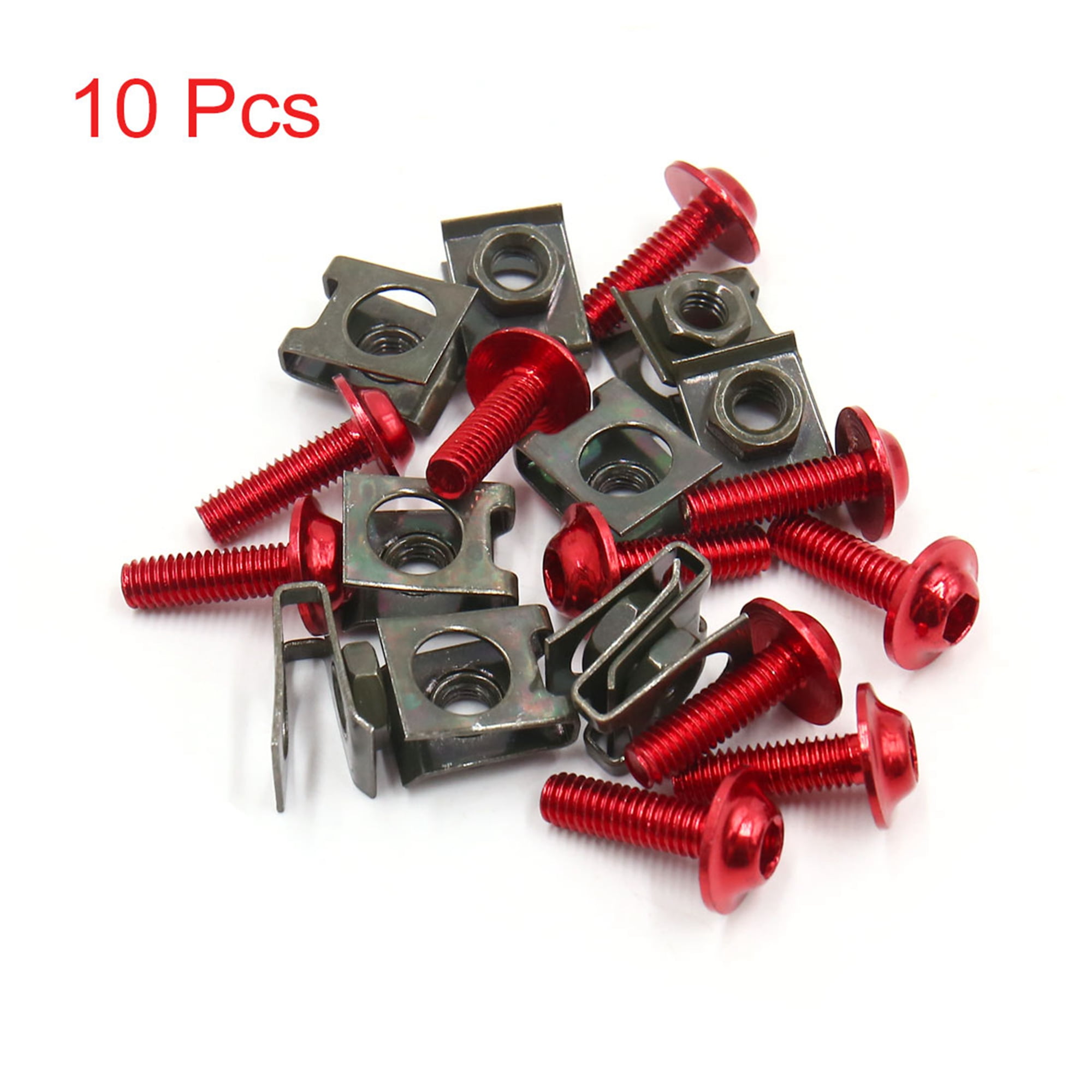 1pcs M6 Motorcycle Fairings Bolts Kits Fastener Clips Screw Spring Nuts Silver