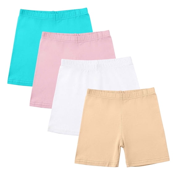 ZACPNCV 4 Pack Girls Dance Shorts Breathable Bike Shorts for Sports Play Underdress Multicolor 9-10 Years