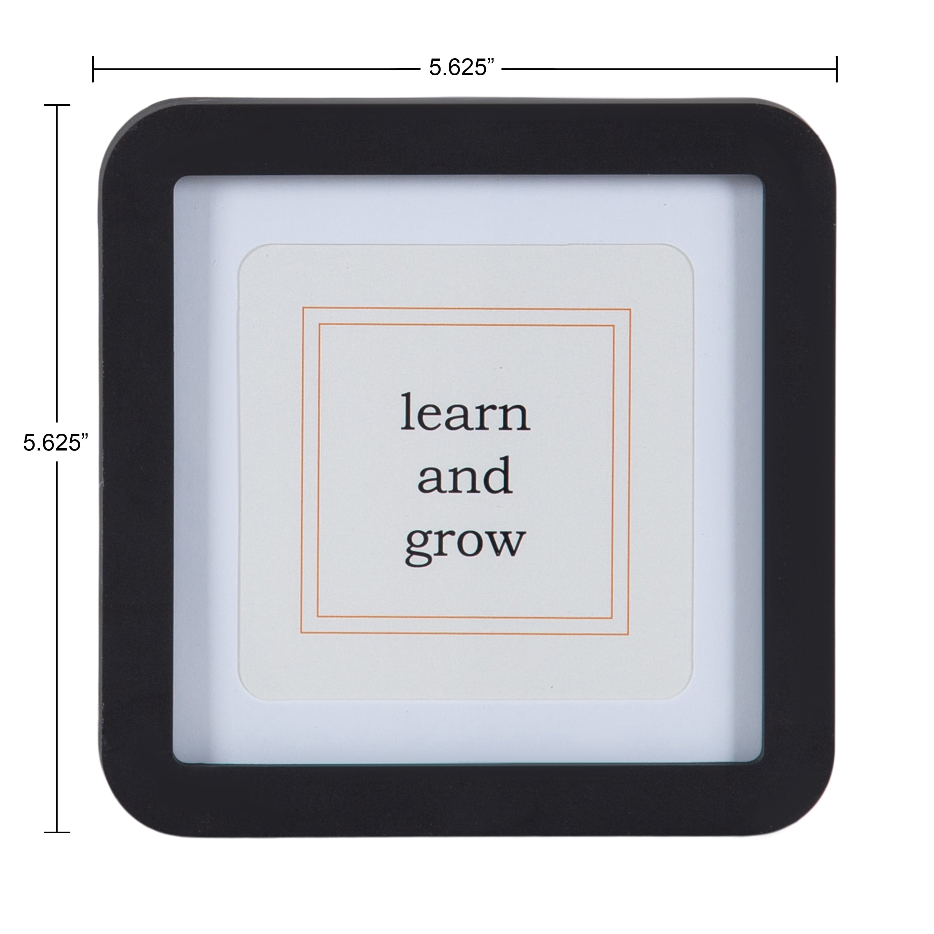 DesignOvation 5x5 Matted for 4x4 Rounded Basic Black Decorative Tabletop Picture Frame