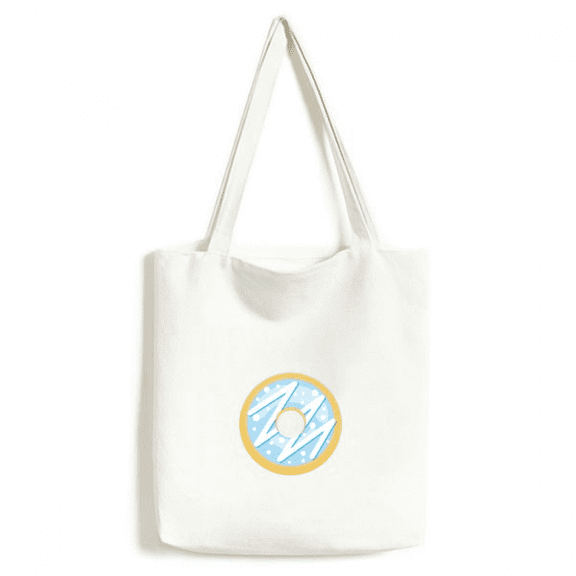Blue Dessert Sweet Food Tote Canvas Bag Shopping Satchel Casual Handbag
