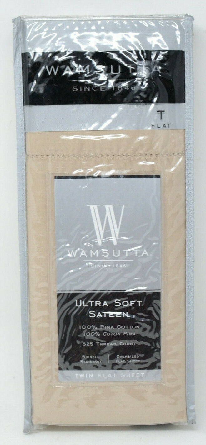 Wamsutta 525ThreadCount PimaCott Wrinkle Resistant Twin Flat Sheet in
