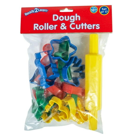 READY 2 LEARN Dough Roller & Cutters - Set of 17