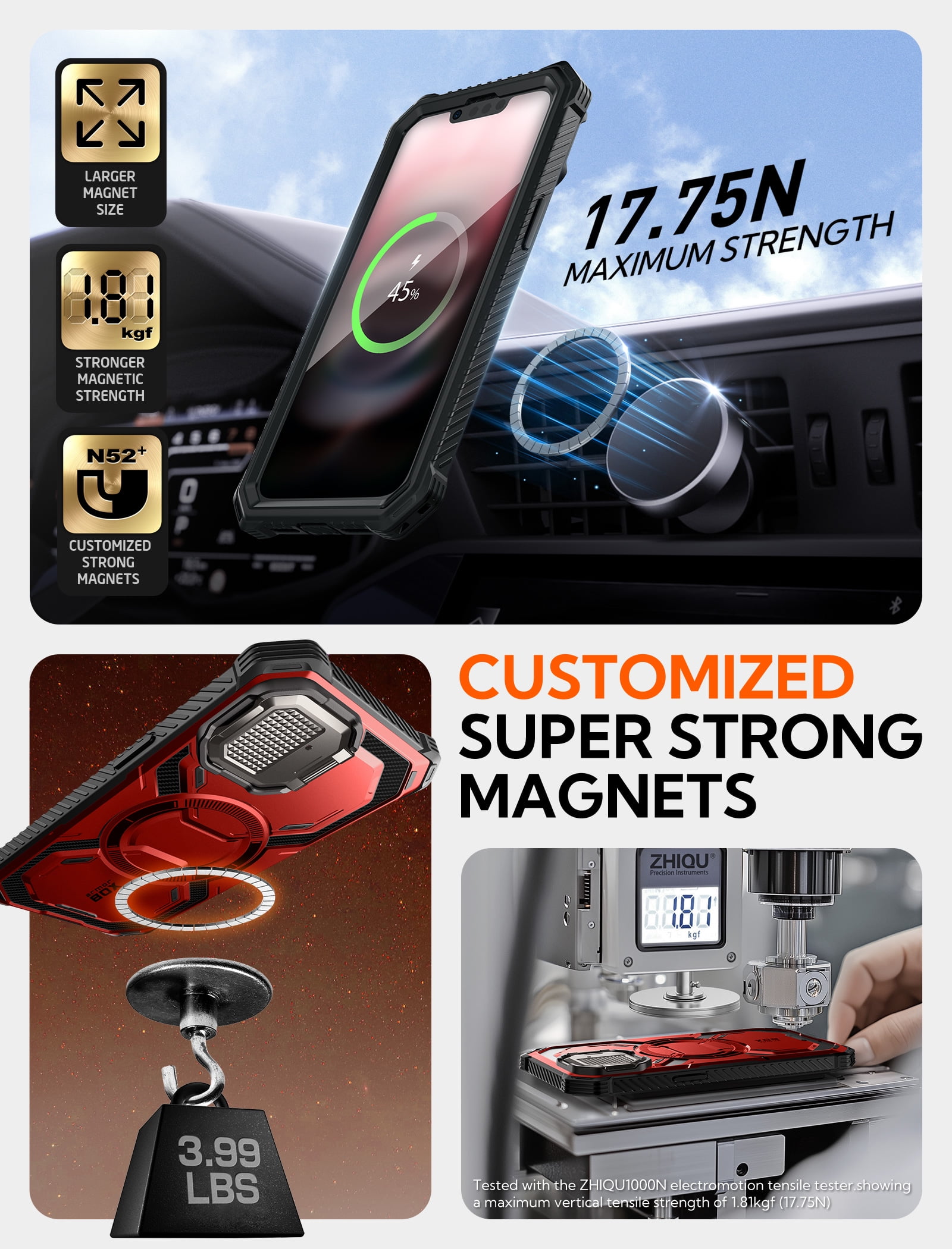 i-Blason for iPhone 17e/16e 6.1" Case with Camera Cover Stand [Built-in Screen Protector] [Wireless Charging Compatible] Full-Body Heavy Duty Military-Grade Protection Magnetic Phone Case, Ruddy