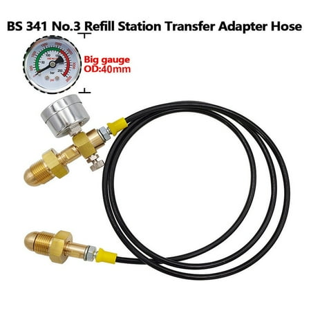 

Refill Station Transfer Adaptor Hose for BS 341 No. 3 (UK) Argon Cylinder Bottle