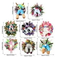 thumbnail image 3 of (Clearance) BNNG Easter Door Wreath, Bunny Wreaths with Butt Ears Wreath for Spring Front Door Decor, Rabbit Decor Bunny Garland with Ribbons for Farmhouse Home Wall (Non Glowing), 3 of 5