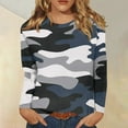 thumbnail image 2 of GIPQJK Womens Tunic Sweatshirts Tops Crew Neck Casual Lightweight Tunic Sweatshirts Tops Long Sleeve Shirts Camouflage Print Fall Looses Fit Tunic Blouse Shirt Light Gray,5XL, 2 of 5