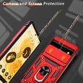 thumbnail image 4 of for Google Pixel 6 Pro Case with HD Screen Protector, Build in 360° Rotating Ring Kickstand [Military Grade] Protective Case for Pixel 6 Pro Case,Red, 4 of 7