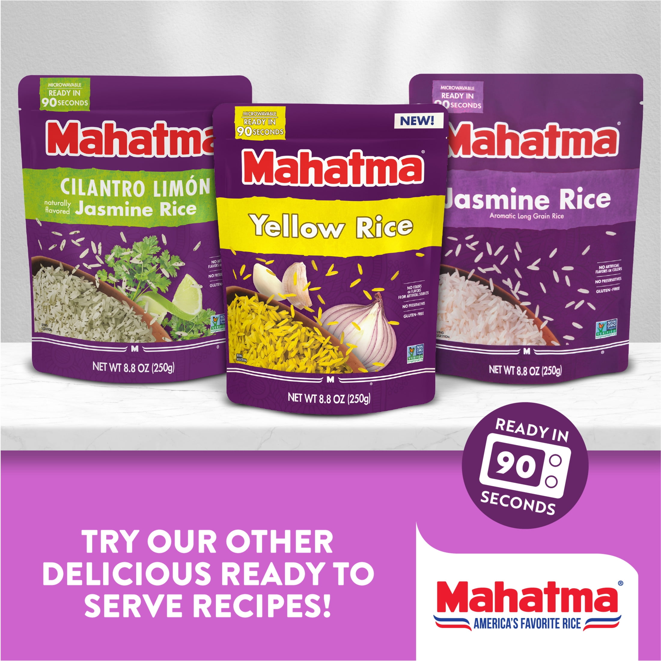 (2 pack) Mahatma Ready-to-Eat White Jasmine Rice, Microwavable Rice, 8.8 oz Pouch